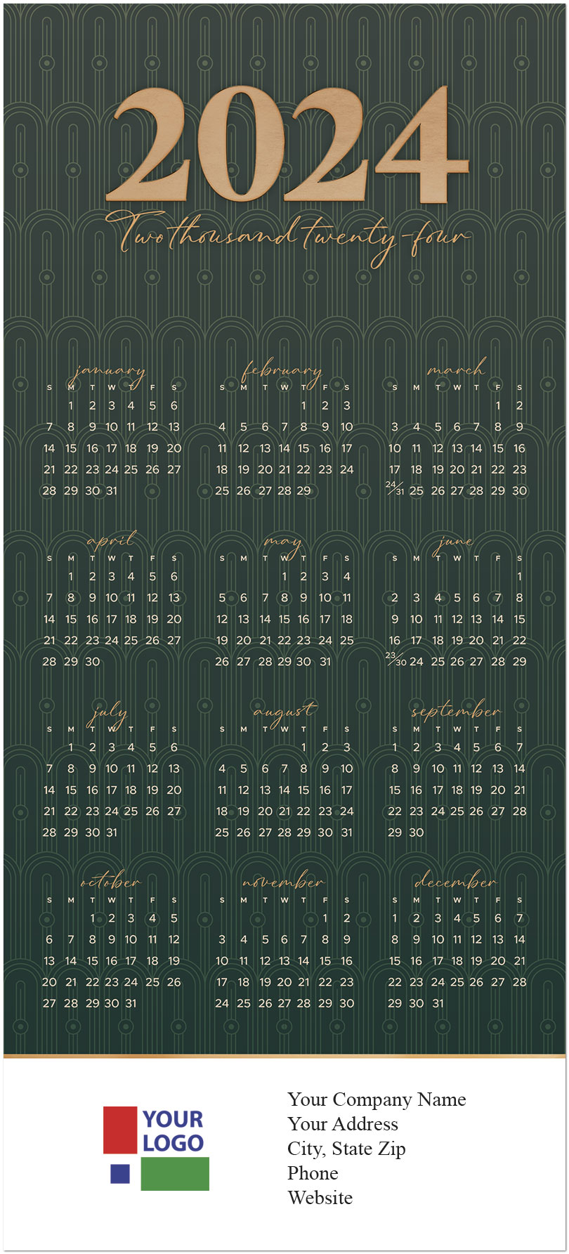 Executive Premium Calendar Card | Business Calendars | Posty Cards