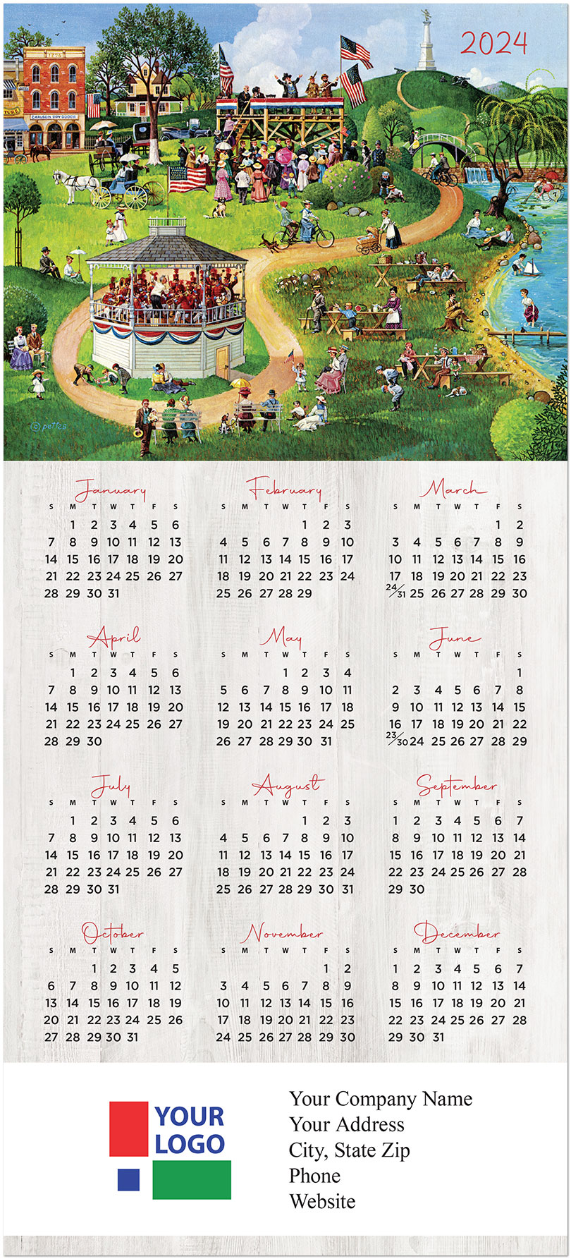 4th of July Picnic Calendar Card C2576U-AA
