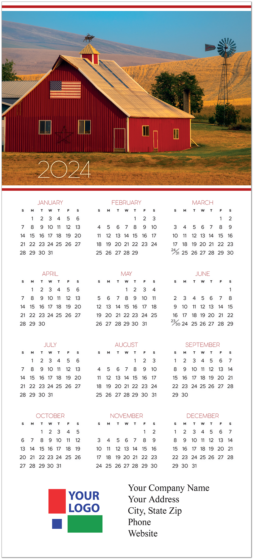 American Pride Calendar Card C2584U-AA