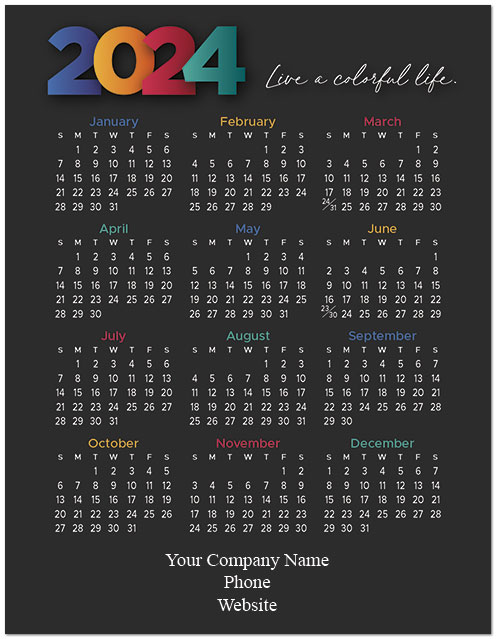 Colorful Magnetic Promo Calendar | 2024 Calendars | Posty Cards
