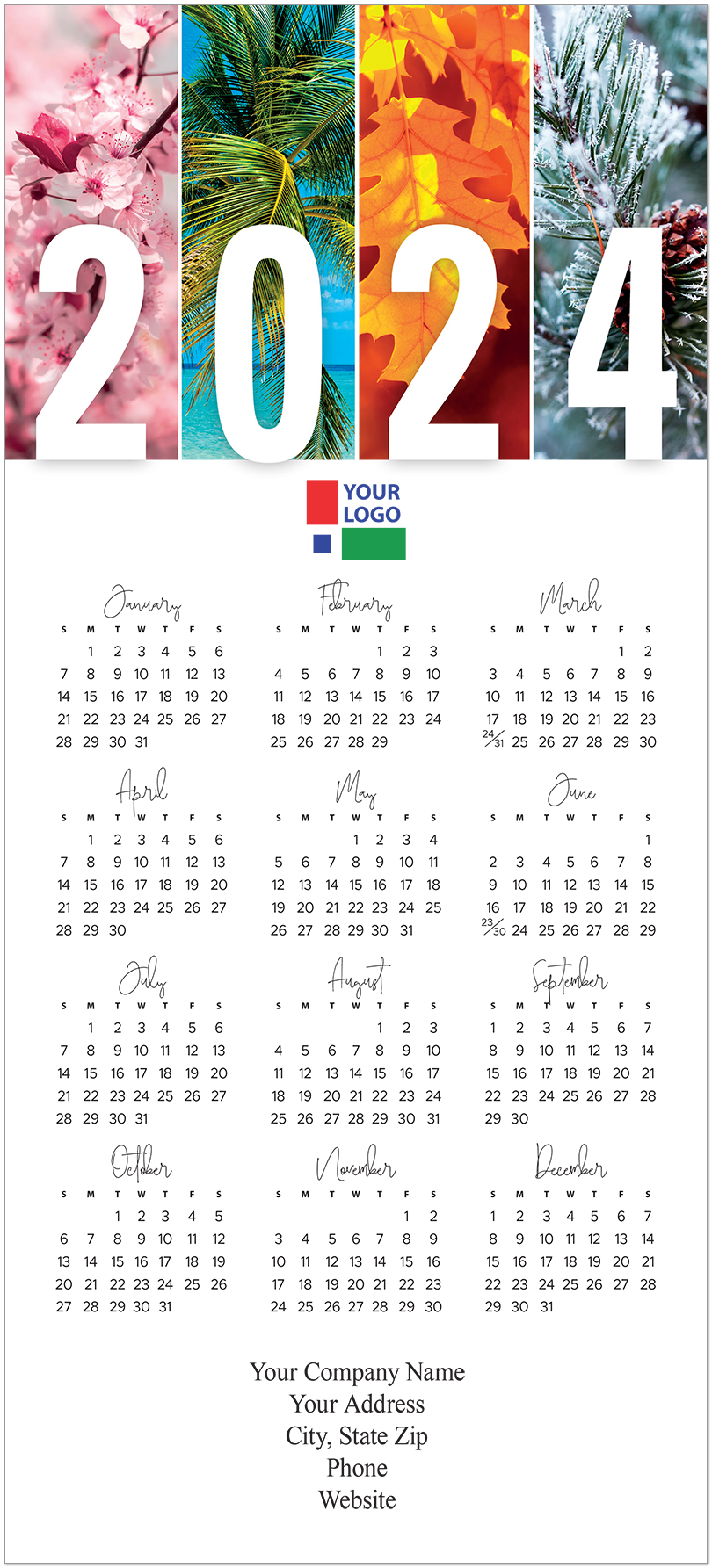 Four Seasons Logo Calendar Card D2641U-4A