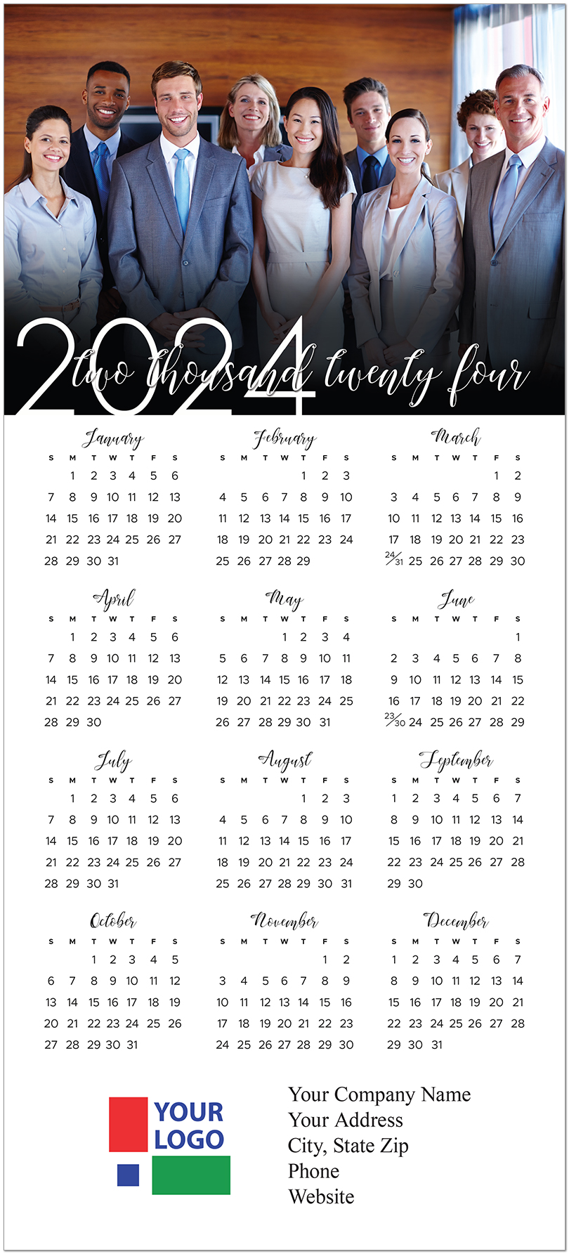 Modern Photo Calendar Card D2644U-4A
