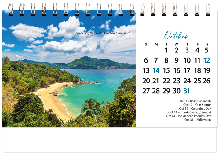 Scenic Beaches Tent Calendar SB2024
