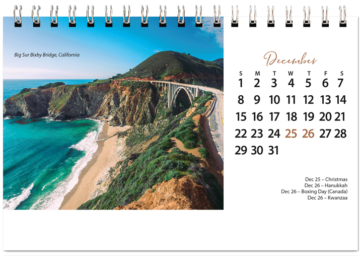 Scenic Beaches Tent Calendar SB2024