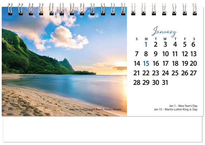 Scenic Beaches Tent Calendar SB2024