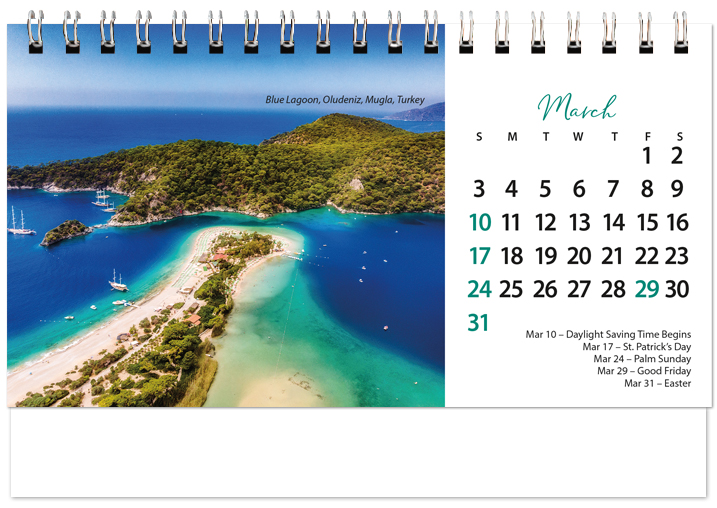 Scenic Beaches Tent Calendar SB2024