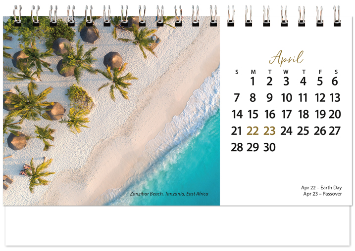 Scenic Beaches Tent Calendar SB2024