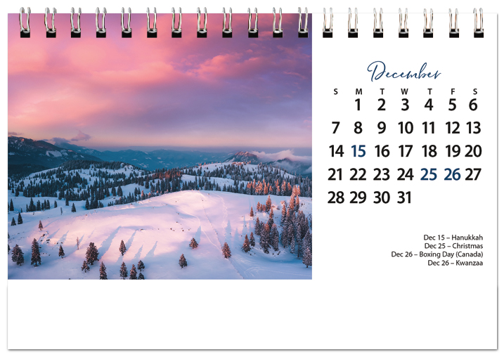 Scenic Seasons Tent Calendar SS2025