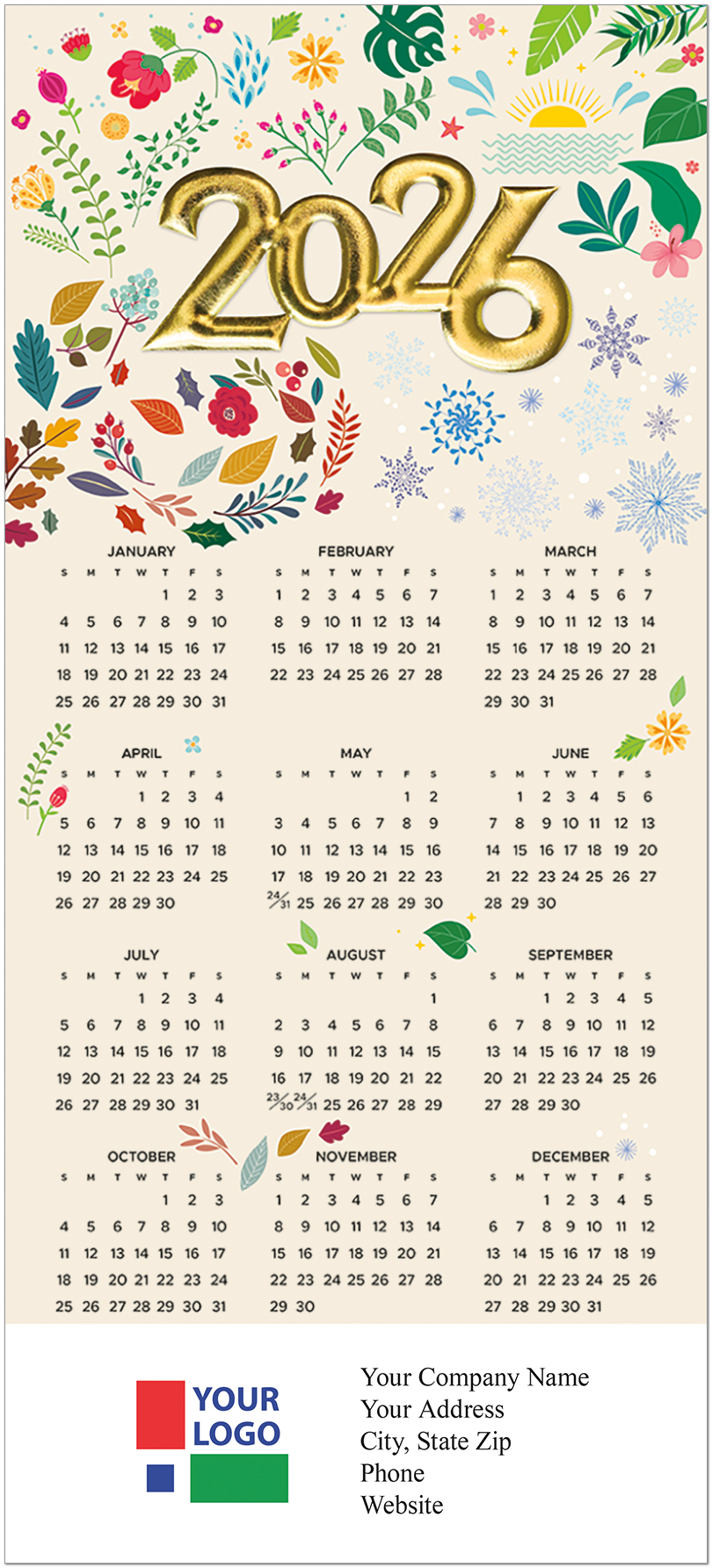 Seasons Icons Foil Calendar Card C2990U-AAA