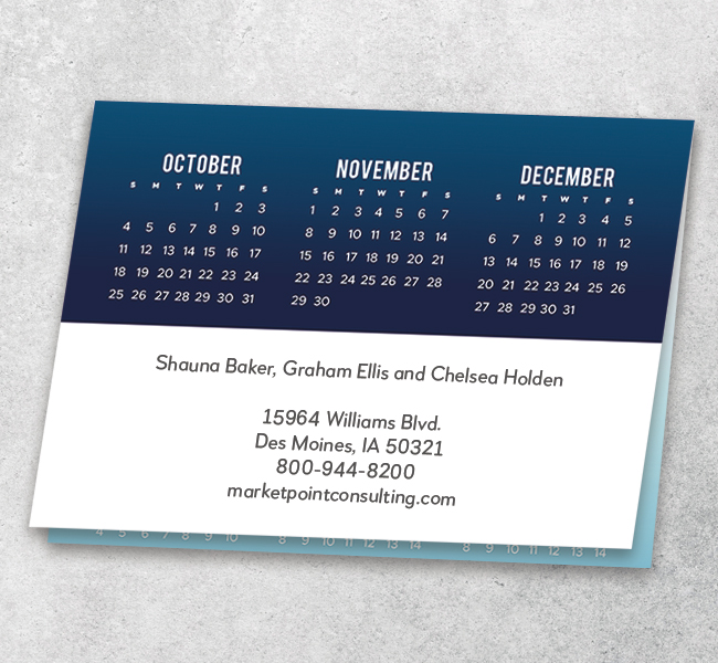 Shades of Blue Logo Calendar Card D3306U-4A