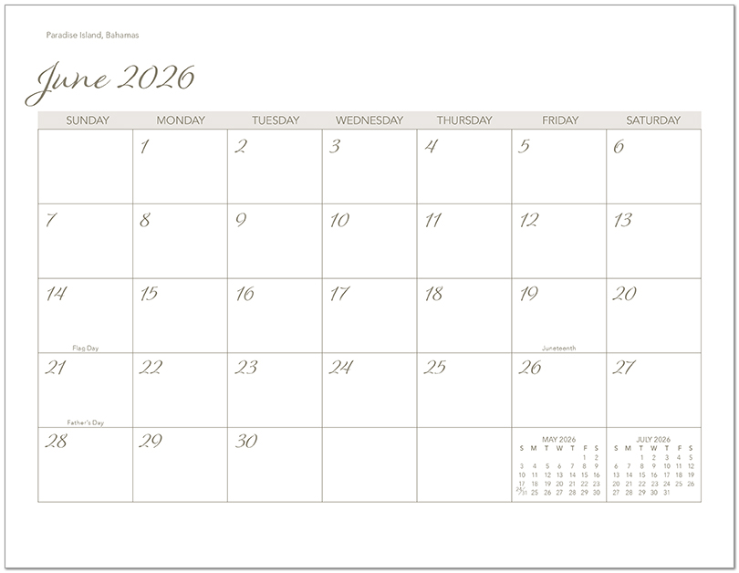 Scenic Beaches Wall Calendar DWP1526