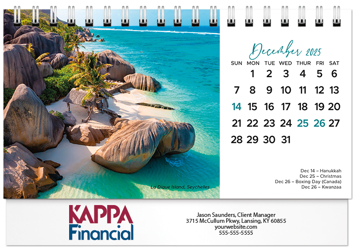 Scenic Beaches Tent Calendar SB2026