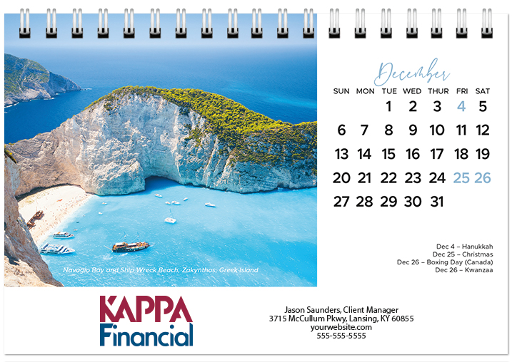 Scenic Beaches Tent Calendar SB2026