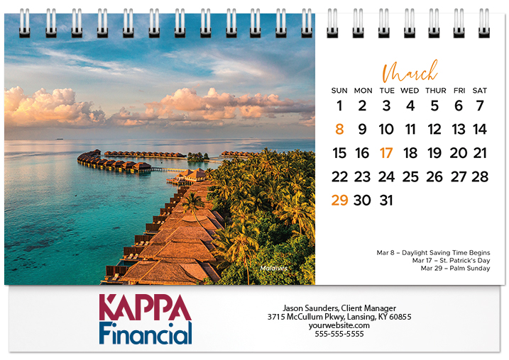 Scenic Beaches Tent Calendar SB2026