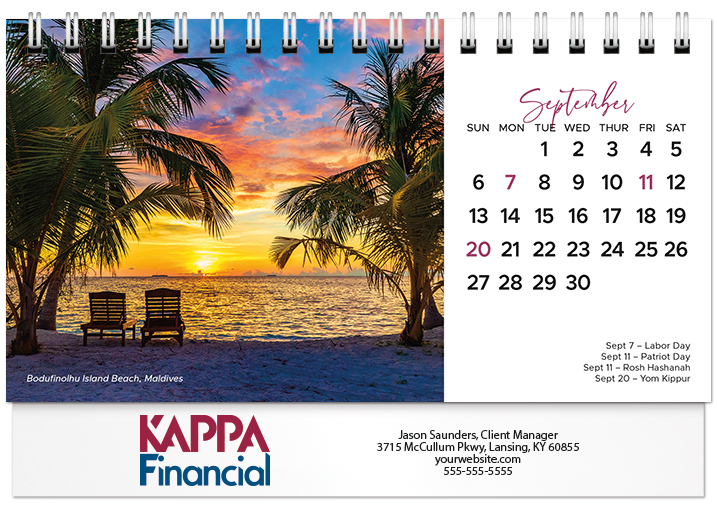 Scenic Beaches Tent Calendar SB2026