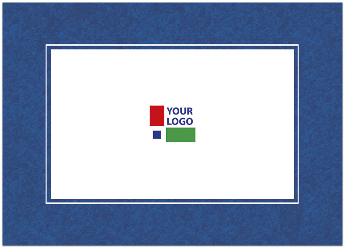 Blue Border Logo Notecard D111D-V