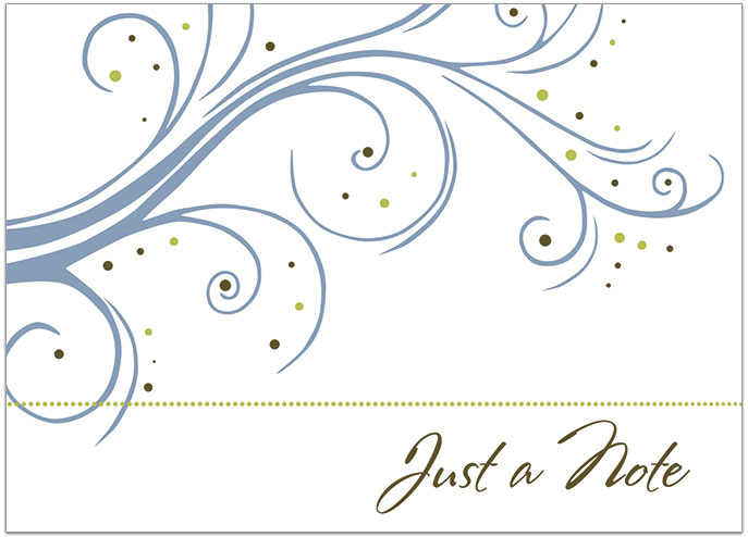 Custom Blue Swirls Notecard D1369D-V