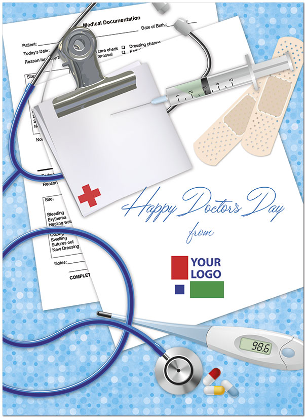 Blue Medical Logo Card D3089U-V