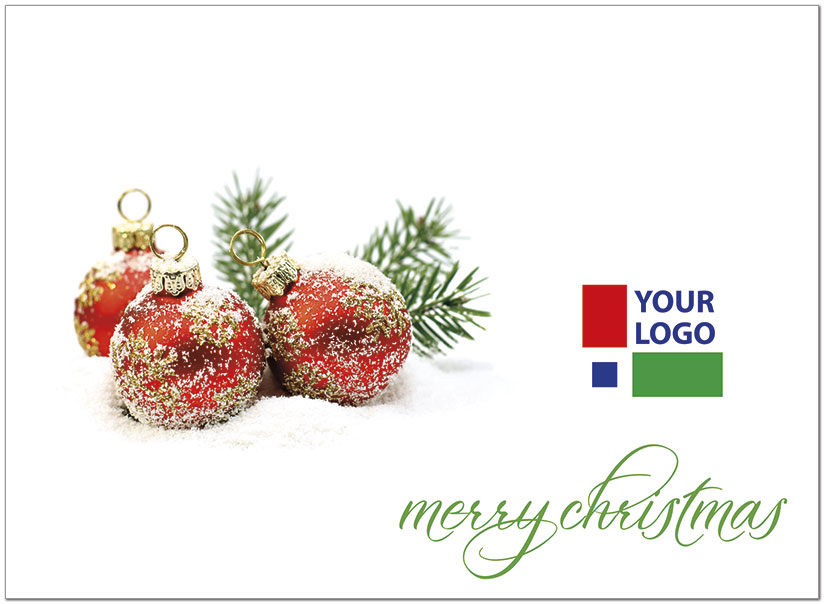 Snowy Ornaments Logo Card D3203U-4B