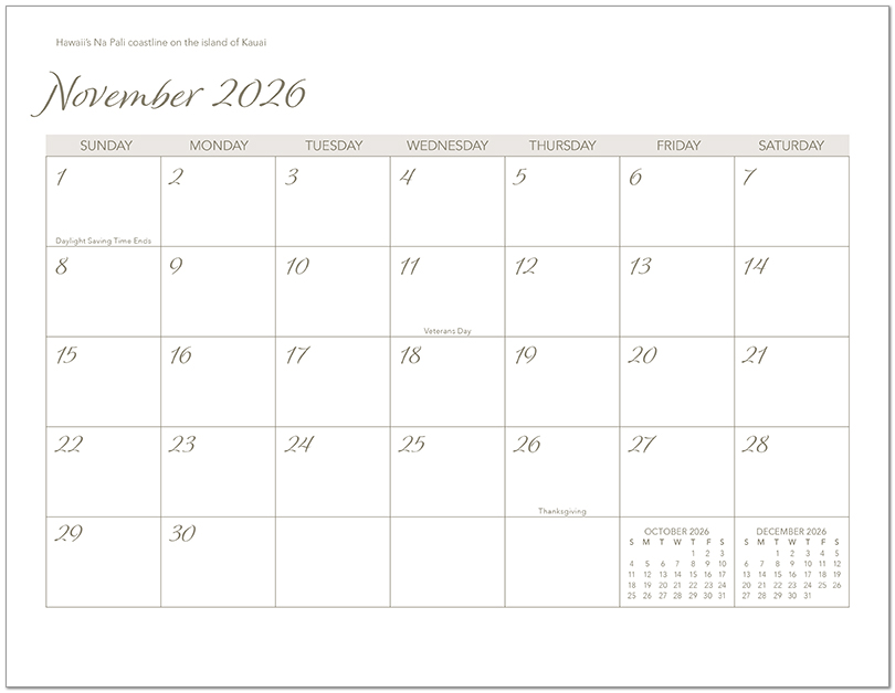 Scenic Beaches Wall Calendar DWM1426
