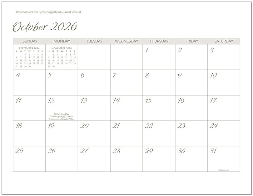 Scenic World Wall Calendar DWP1326