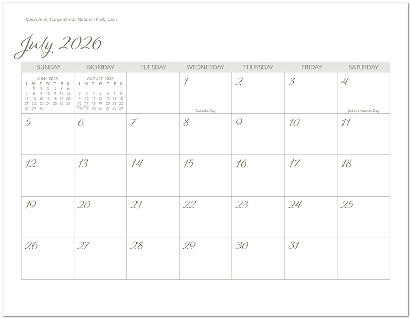 Scenic World Wall Calendar DWP1326