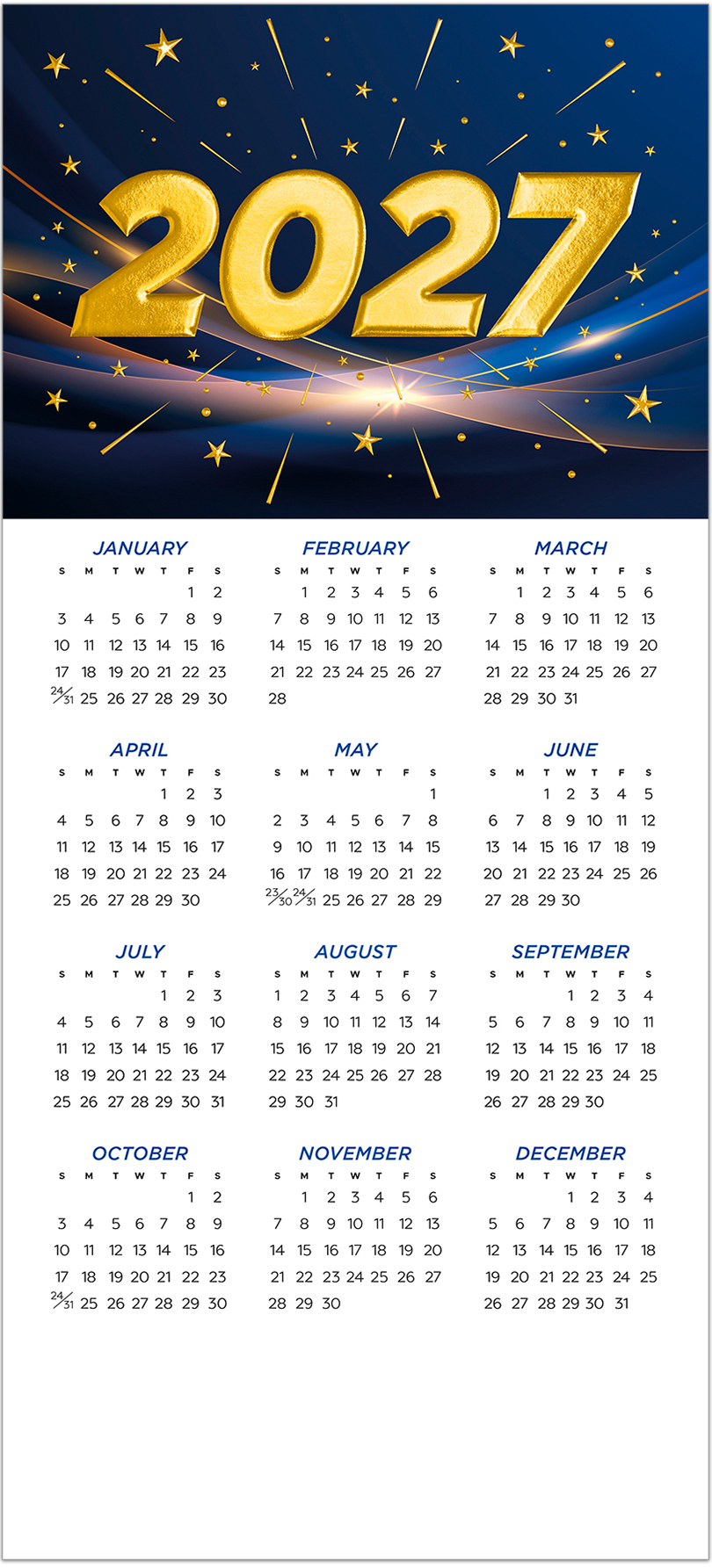 Dynamic 2027 Foil Calendar Card C3474U-AAA