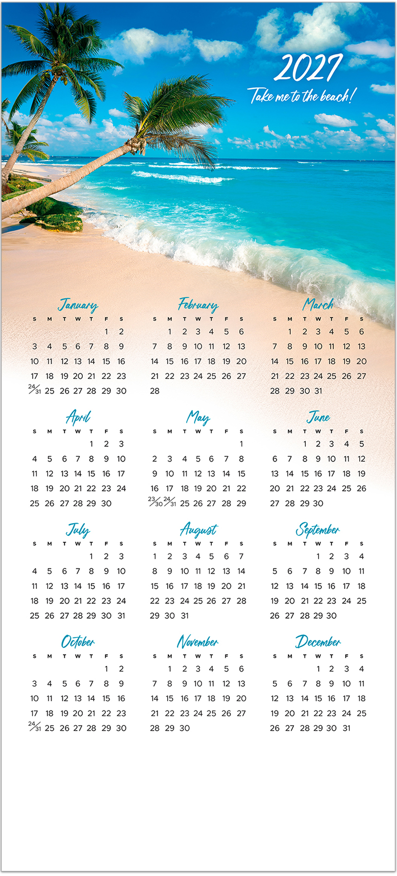 Beach Time Calendar Card H3477U-AA