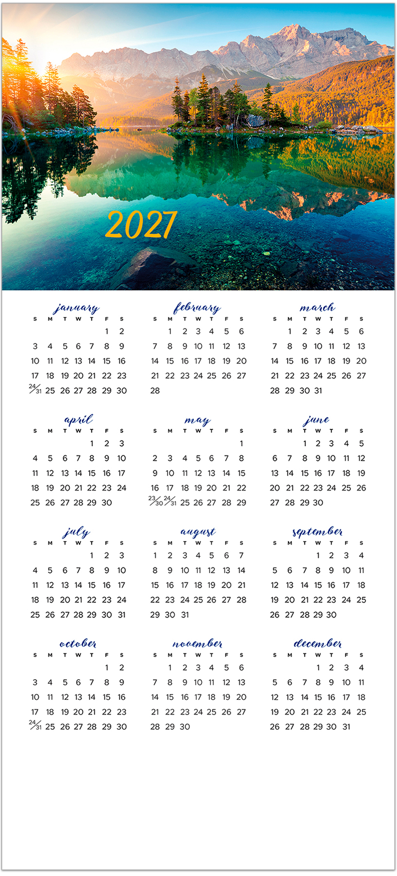 Tranquil Reflection Calendar Card C3478U-AA