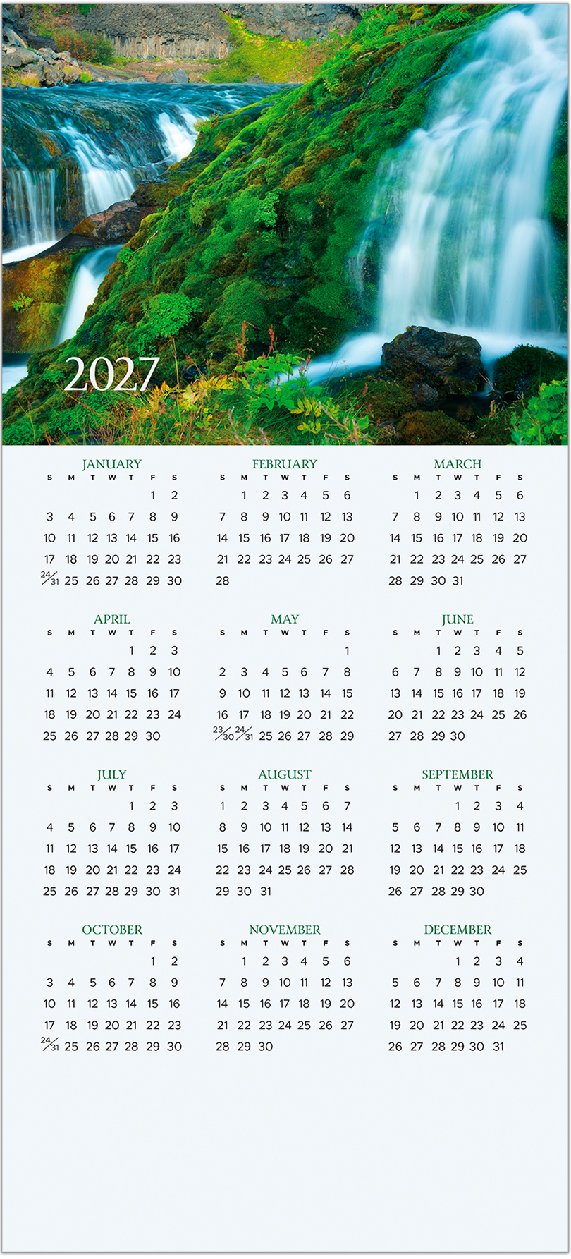 Highlands Waterfall Calendar Card C3479U-AA