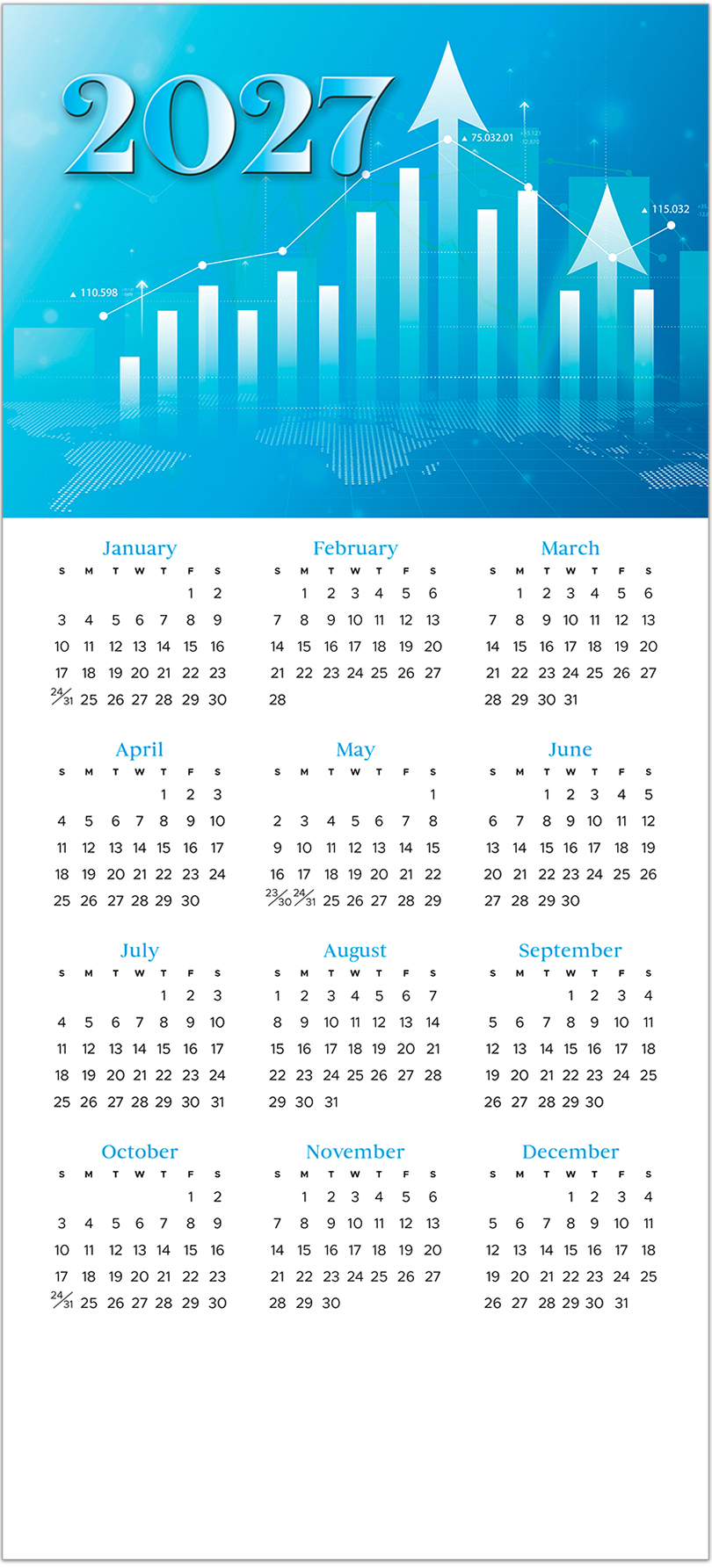 2027 Rise Calendar Card D3485U-AA