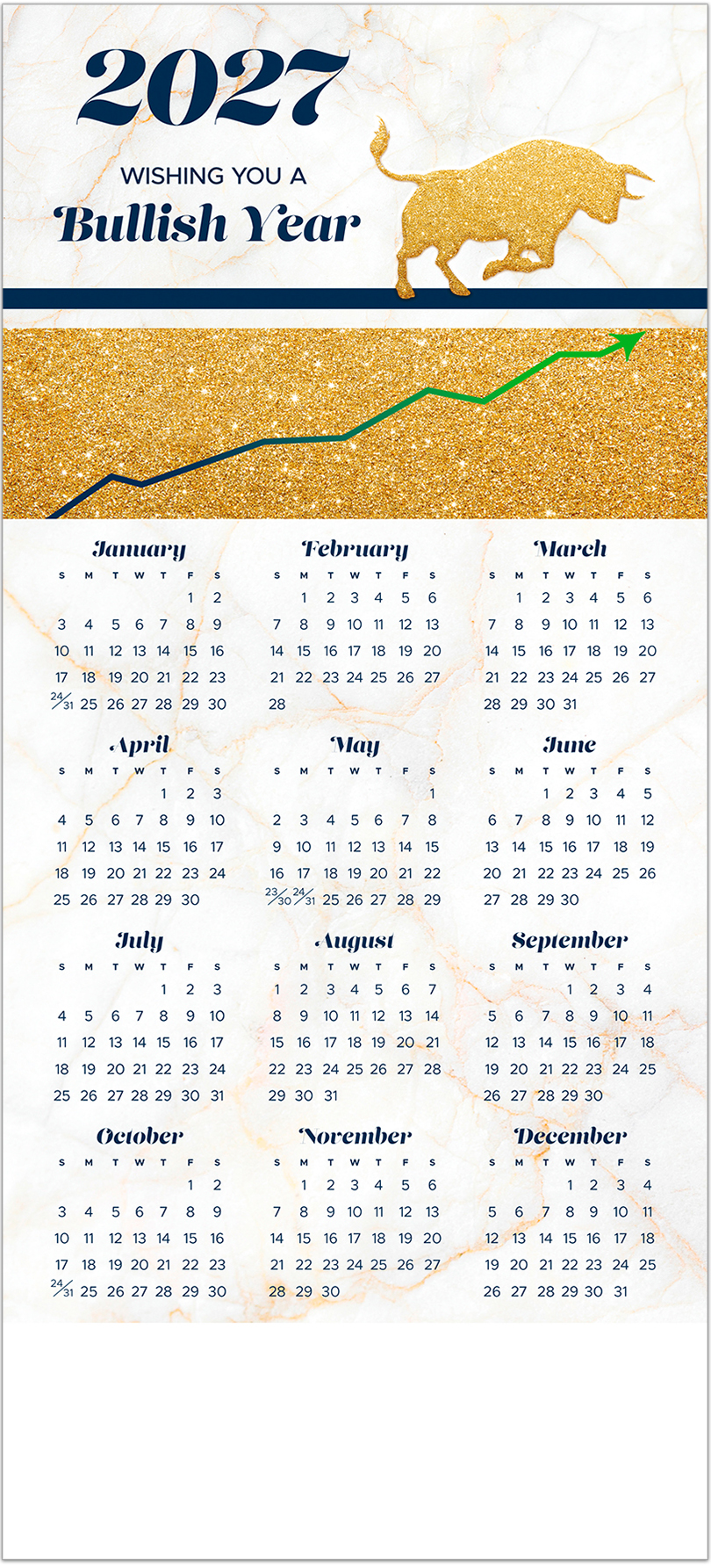 Bullish Year Calendar Card D3486U-AA