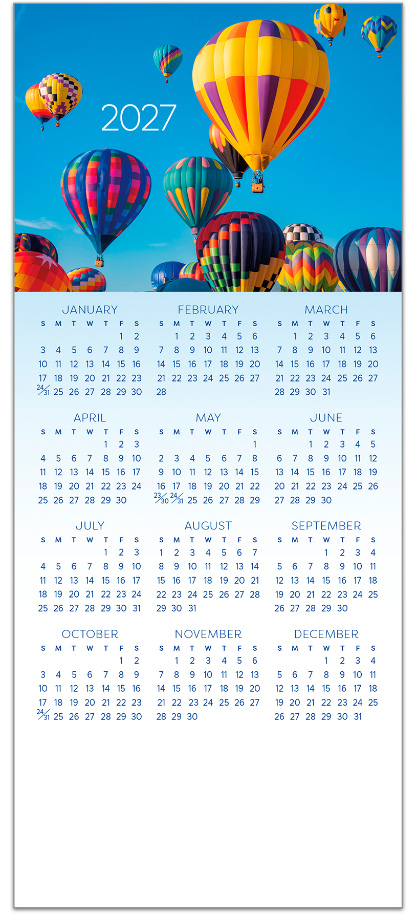 Balloon Adventure Magnetic Mini Calendar D3488Q-4B