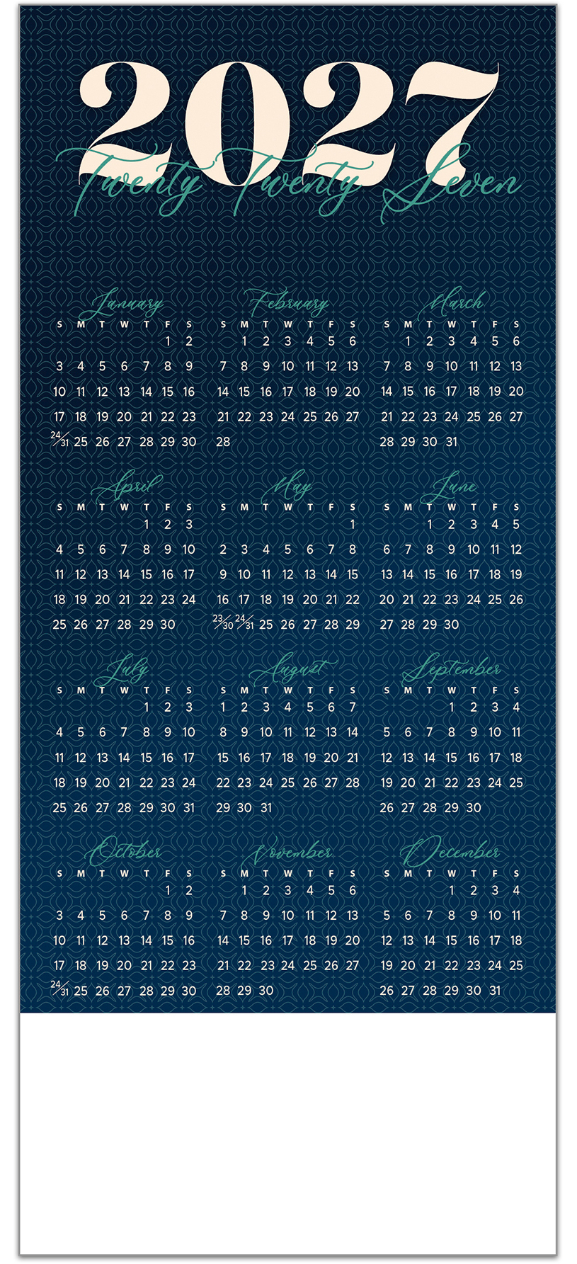 Graphic Magnetic Mini Calendar D3489Q-4B