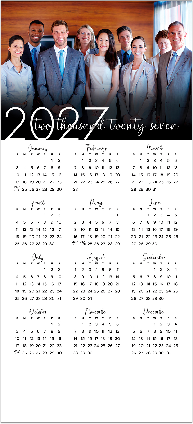 Modern Photo Calendar Card D3497U-4A