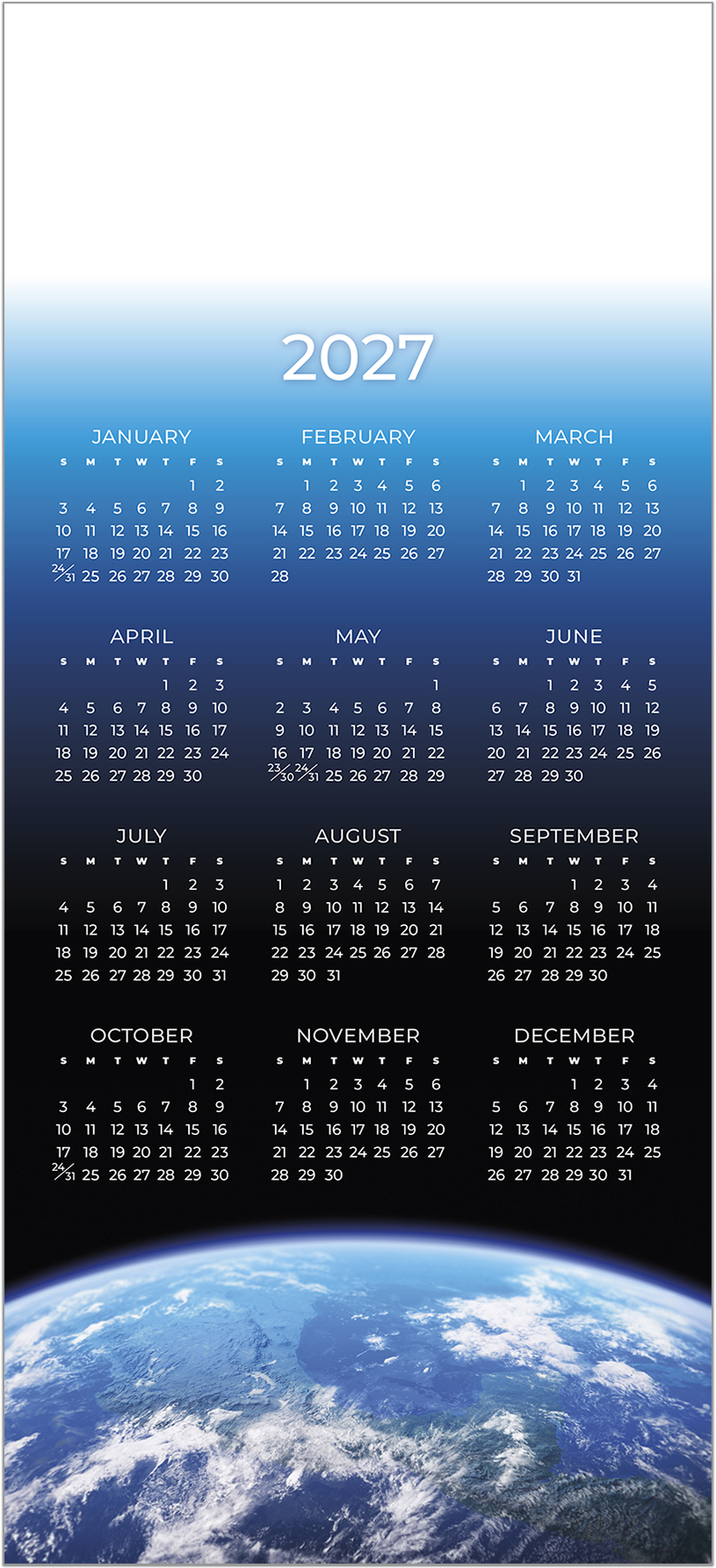 Universe Logo Top Calendar Card D3504U-4A