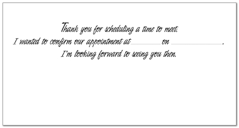 Appointment Thank You/Reminder Card 761T-Z