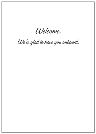 Welcome to the Team Greeting Card 180D-Y