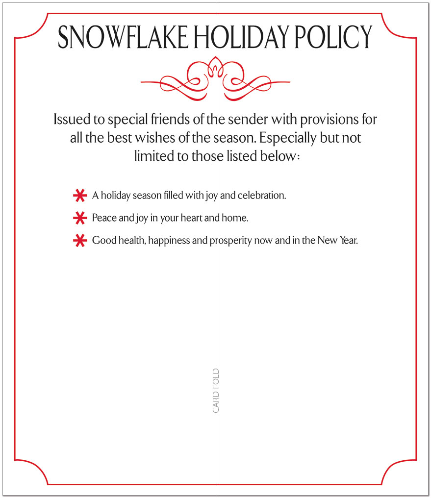 Snowflake Policy Card H3179L-AA