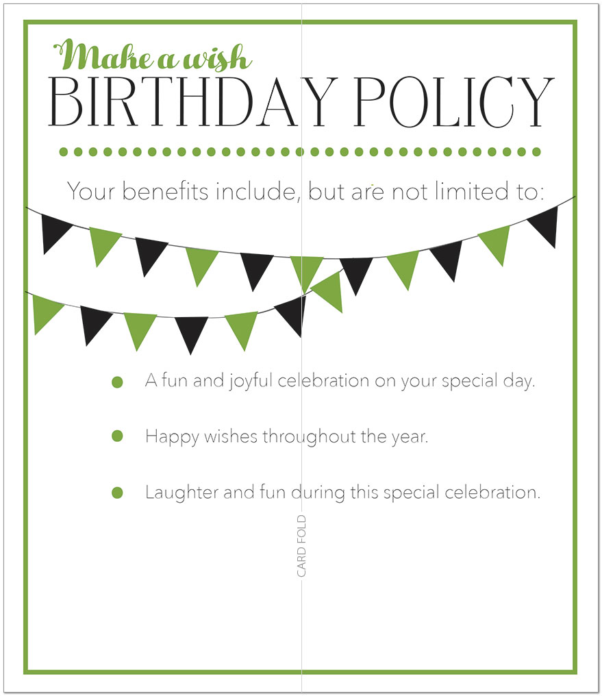 Pennant Policy Birthday Card A8038L-Y