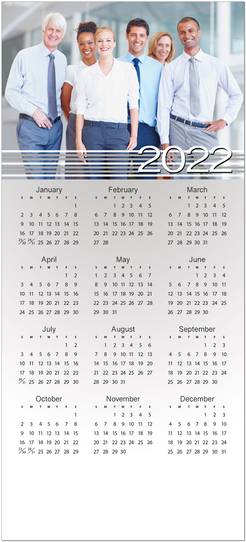 Grey Stripes Photo Calendar Card D1723U-4A