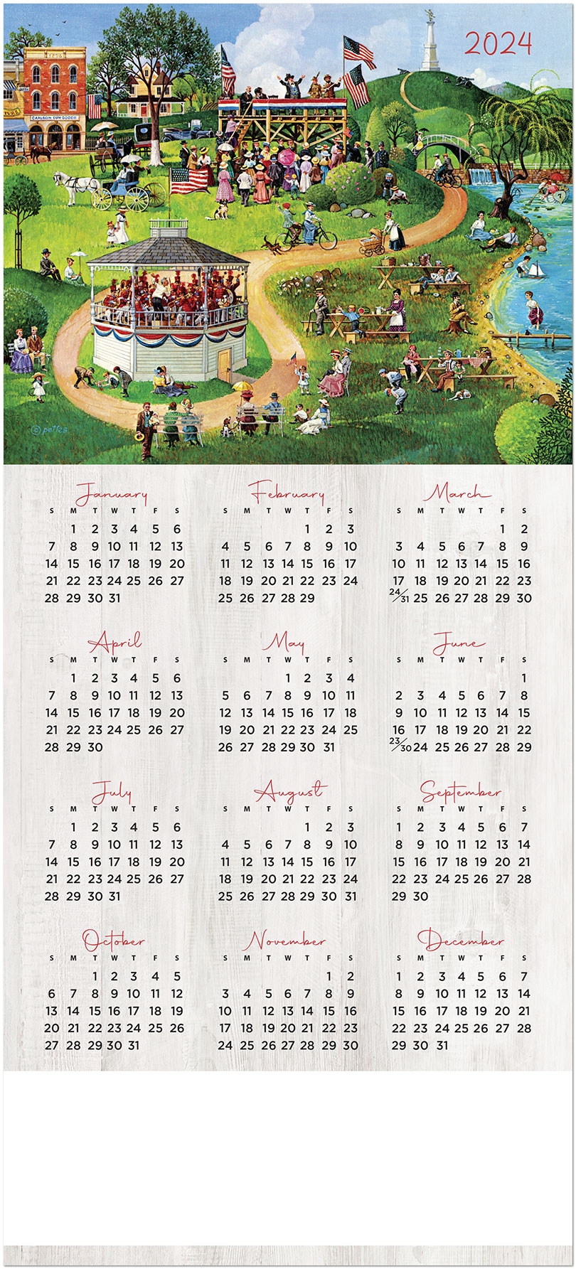4th of July Picnic Calendar Card C2576U-AA