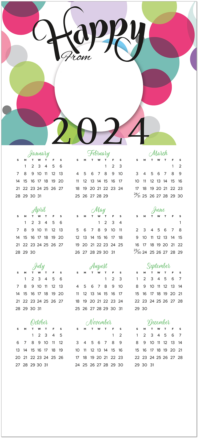 Happy 2024 Logo Calendar Card D2643U-4A