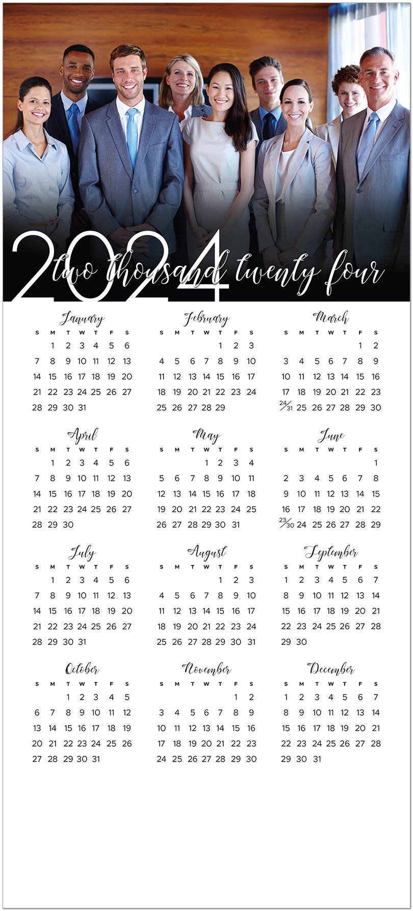 Modern Photo Calendar Card D2644U-4A