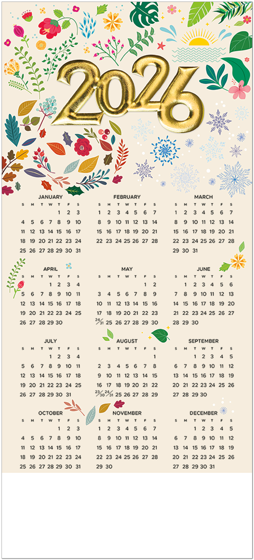 Seasons Icons Foil Calendar Card C2990U-AAA