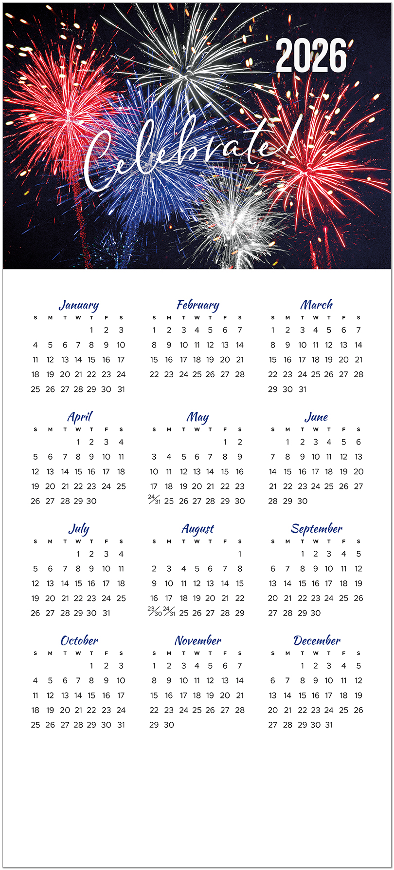 Celebrate Calendar Card C2996U-AA