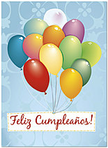 Feliz Cumpleaños Balloons Birthday Card 143U-Y