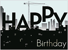 Birthday Construction Greeting Card 125U-X