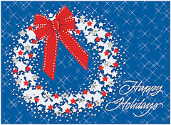 Star Wreath Holiday Card H3151S-AAA