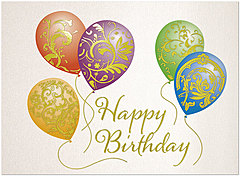 Patterned Balloons Birthday Card A3005G-4W